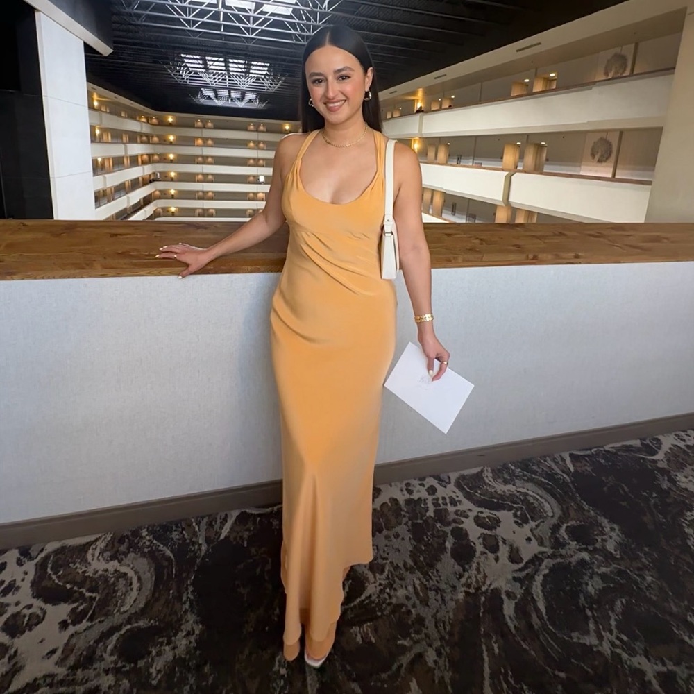 Vintage Peach Maxi Dress